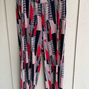 Roz & Ali Women’s 2X colorful geometric print palazzo Pants